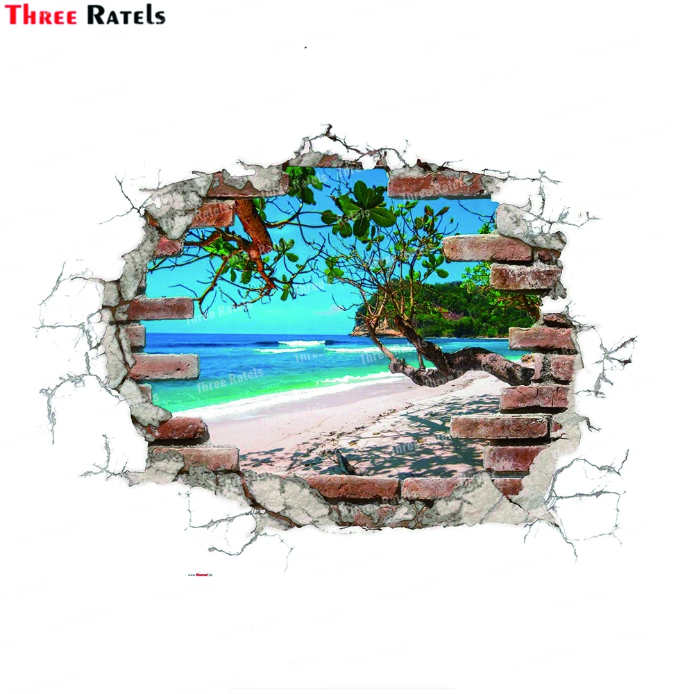 

Three Ratels K725 Sea Beach Wall Decals Decorative Stickers Living Bedroom Home Decor Scenery Mural Art Diy Landscape Posters