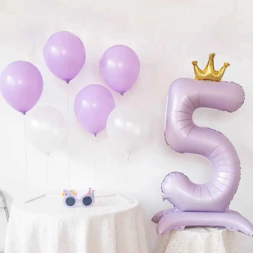 42inch Standing Foil Number Balloon Crown Digital Balloons Girl Birthday Party Decor Wedding Party Supplies