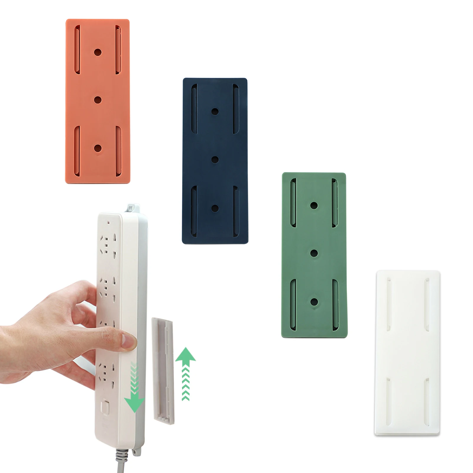 Wall-mounted Sockets Storage Rack Self-Adhesive Insert Type Router Fixing Bracket Punch Free Removable Reusable for Home Office