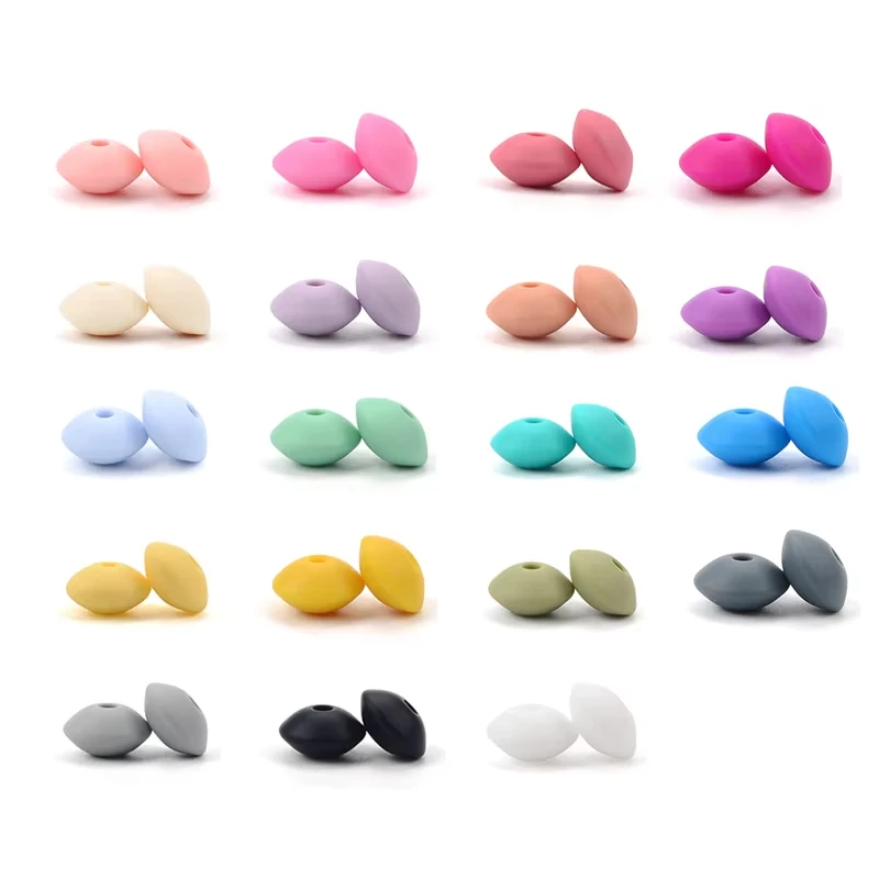 LOFCA 15 mm Silikon-Linsenperlen, 100 Stück/Lot, bunt, BPA-frei, Halskette, DIY-Silikon-Schlüsselanhänger, Schmuckzubehör – Detail 9