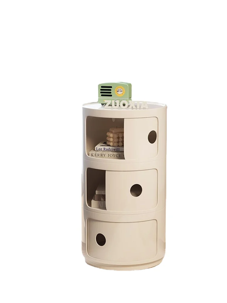 

Xl Three-Layer Multifunctional White Minimalist Creative Storage Cabinet Storage Cabinet Promotion Bedside Table