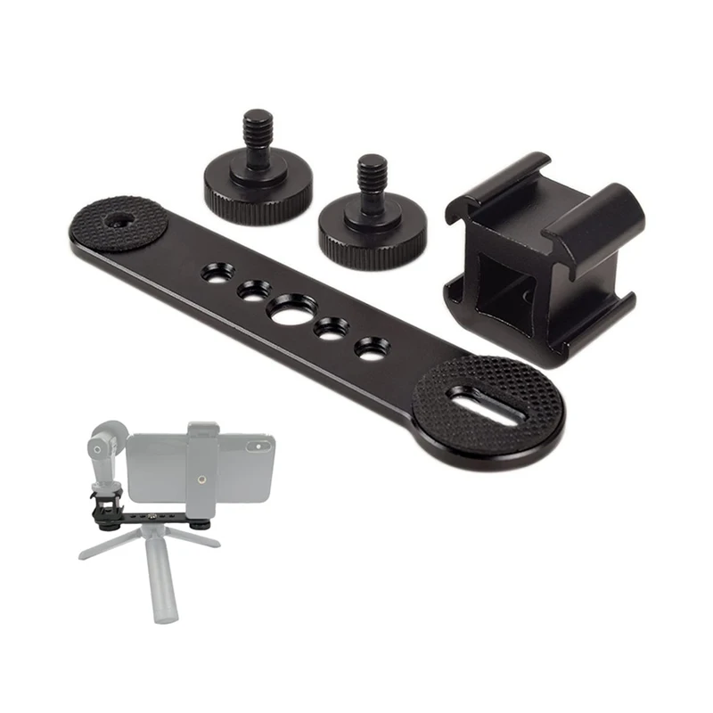 3-in-1-Adapter für Kaltschuh-Montage, Verlängerungsstange, Halterung, Ständer für Kamera, Handy, Vlog, Videoleuchte, dreifache Blitzschuhplattenhalterung – Detail 5