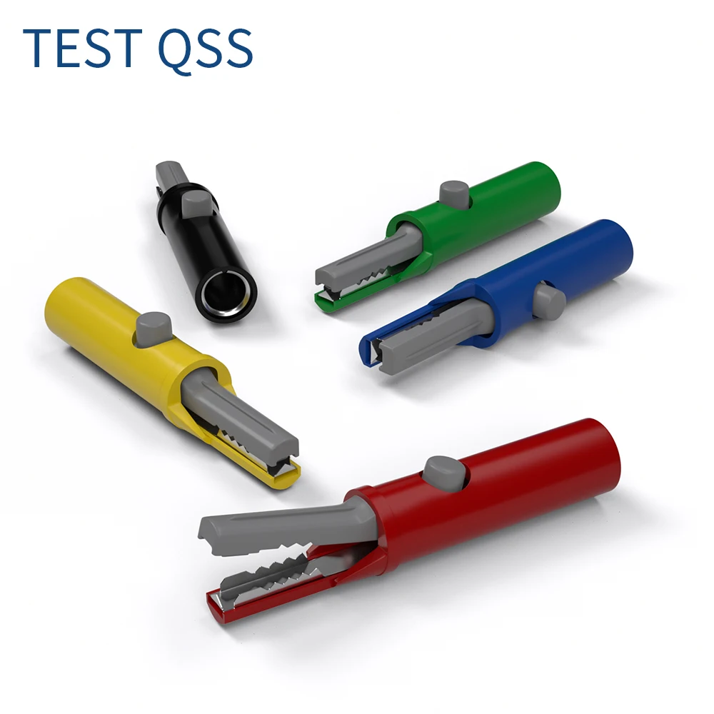 QSS 51mm Alligator Clip DIY Push Button Type Full Protective Insulated Electrical Clips Q60030