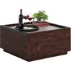 Coffee Table, L: 31.02" x W: 30.95" x H: 16.06", Rich Walnut Finish 5