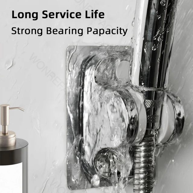 Supporto universale per soffione doccia senza trapano Staffa per soffione doccia Supporto regolabile a parete per accessori da bagno Rotazione stabile 3