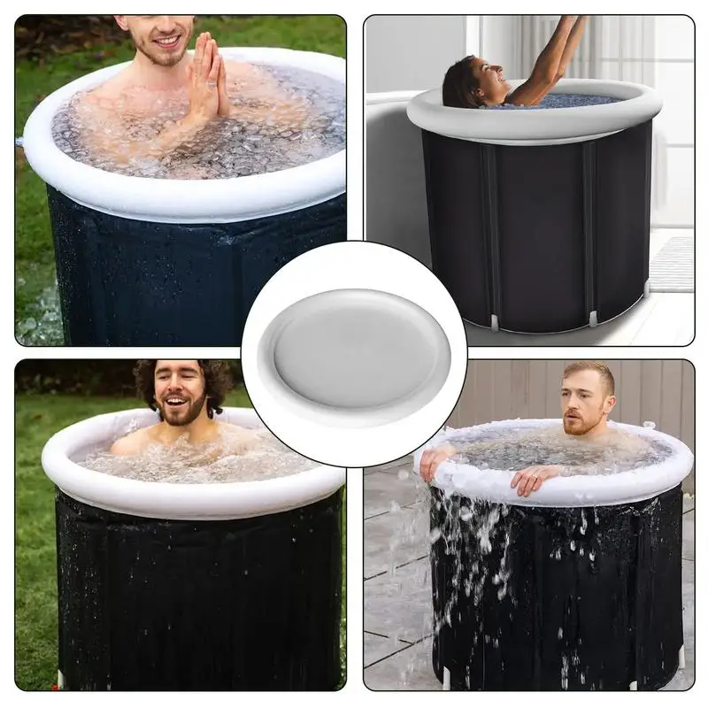 Ice Tub Cover Thermal Cold Bath Tub Lid Dustproof Cover Foldable Ice Lid Protect Dust Debris Plunge Up To