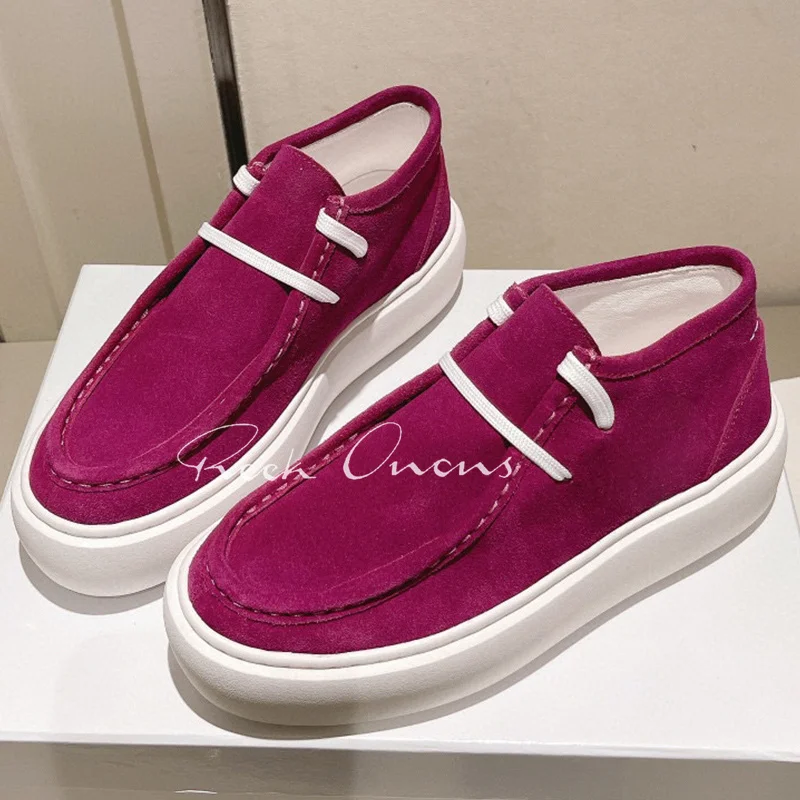 

Free Shipping Loafers Ladies Summer Cow Suede Material Simplicity Thick Bottom Board Shoes Delicate Comfort Female Casual Shoes