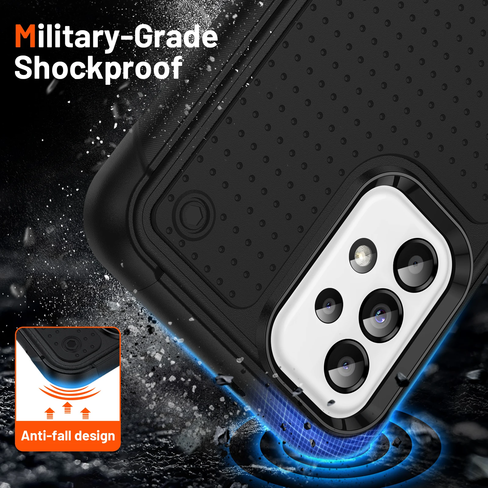 Durable Shockproof Armor Phone Case with Soft TPU Frame and Hard Plastic Back Cover