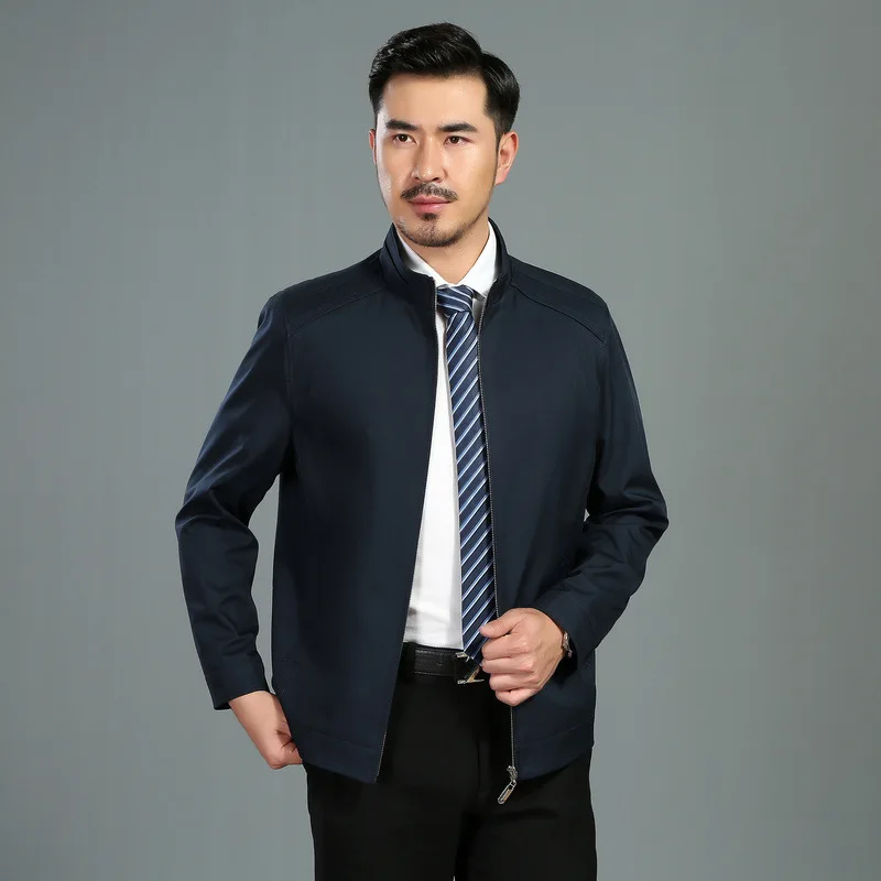 

Men's Jacket Spring Autumn Coats for Men Casual Clothes Stand Collar New Business Casual Tops Men's Clothing Ropa De Hombre FCY