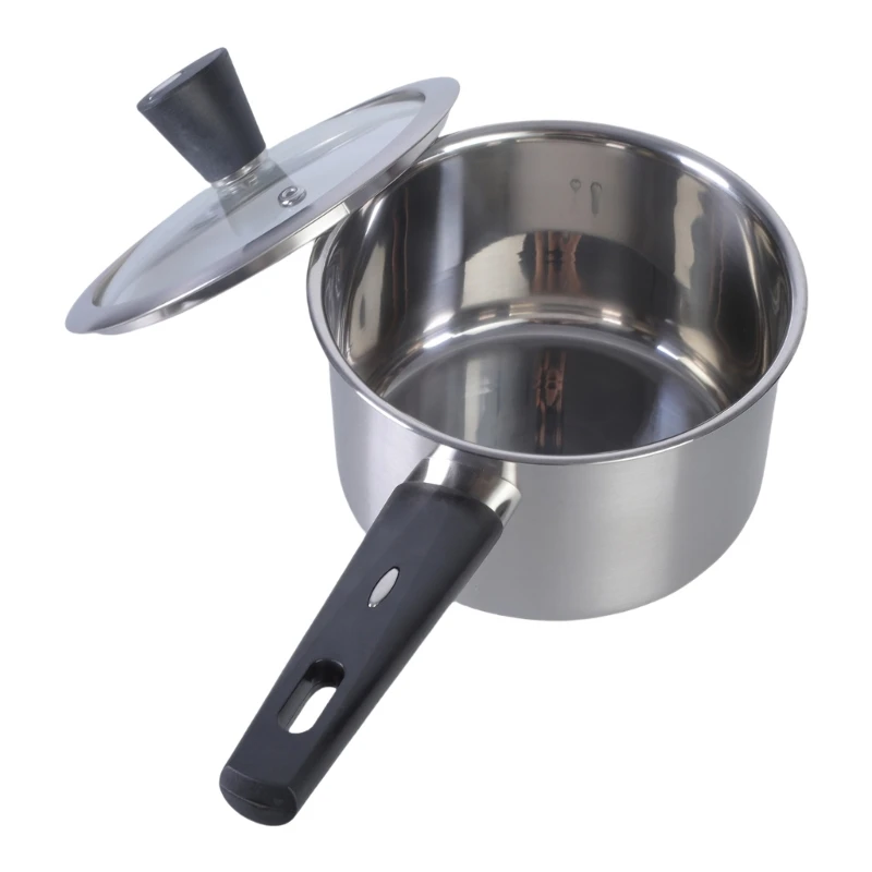 Stainless Steel Small Milk Pots Kitchen Saucepan with Ergonomic Handle Practical Saucepan for Cooking Enthusiasts