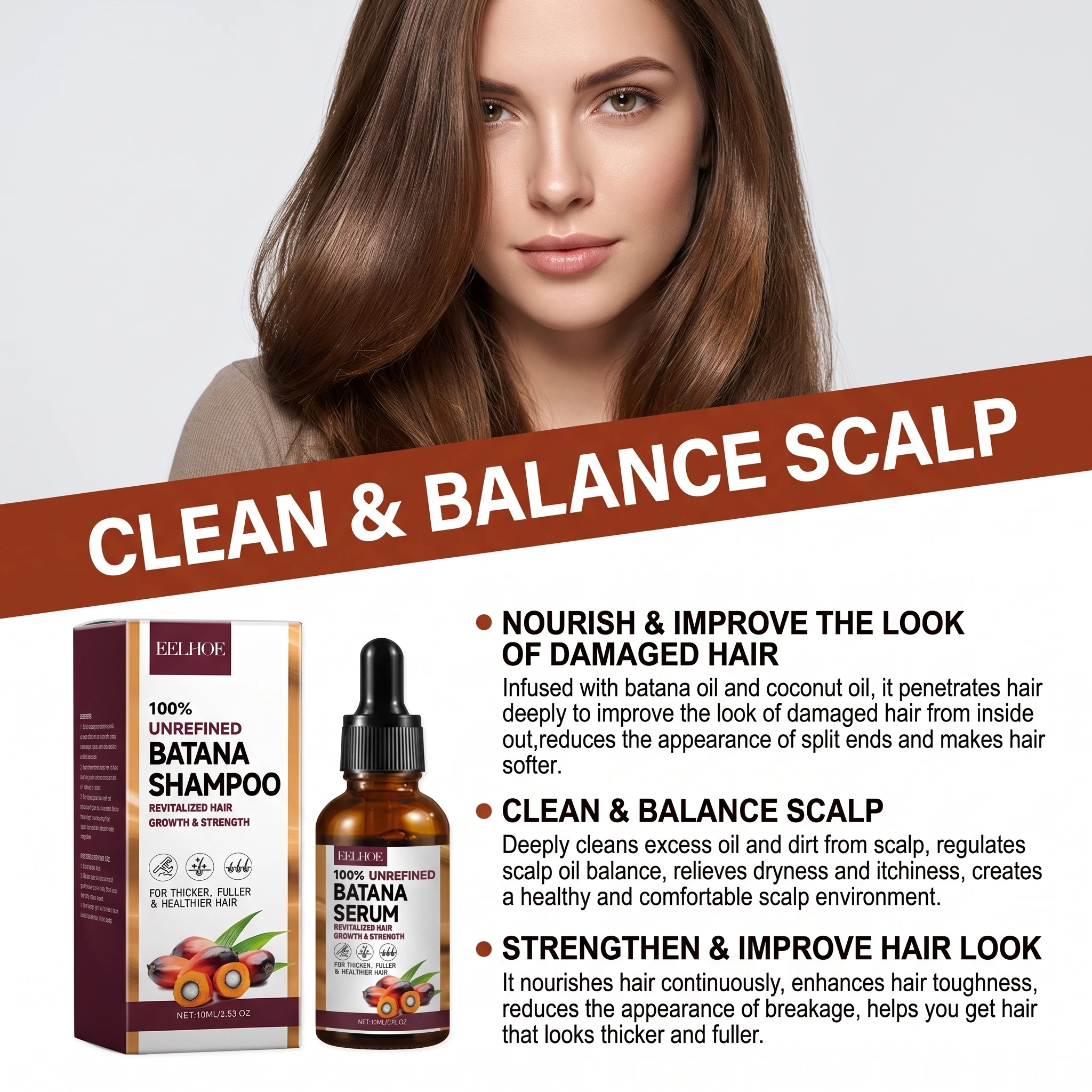 Set Shampoo all'Olio di Batana, Siero per Capelli, Trattamento Nutriente Profondo, Riparazione Capelli Secchi e Crespi, Trattamento Naturale per Capelli Lisci e Lucenti - immagine 6