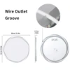 Anti-fog LED Bathroom Mirror Circle Backlit HD Wall Mounted Vanity Mirror Shatterproof 3 Colors Lights Adjust 4