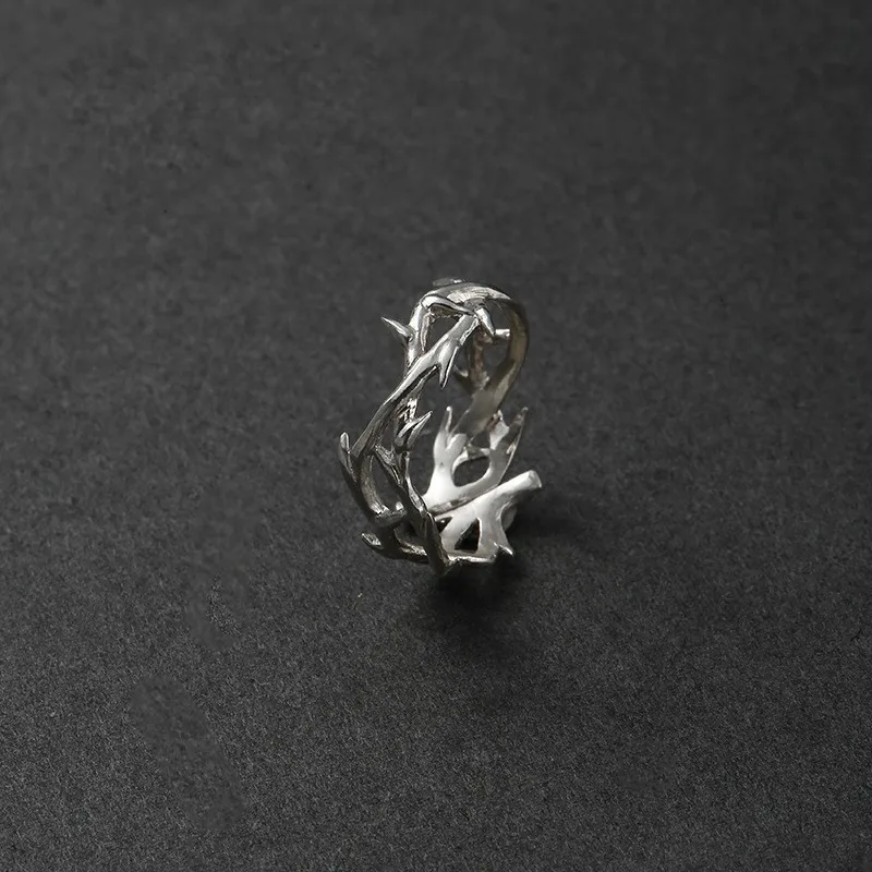 Edgy Irregular Couple Rings - Retro Hip-Hop Style Adjustable Jewelry