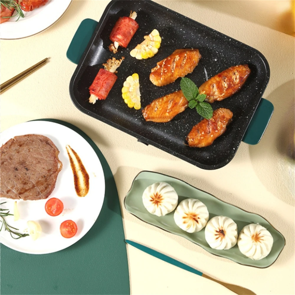 Multifunctional Electric BBQ Grill 26cm Square Mini Baking Tray Pancake Steak Wok Kitchen Fry Pan barbecue grill barbecue electric stove barbecue stove