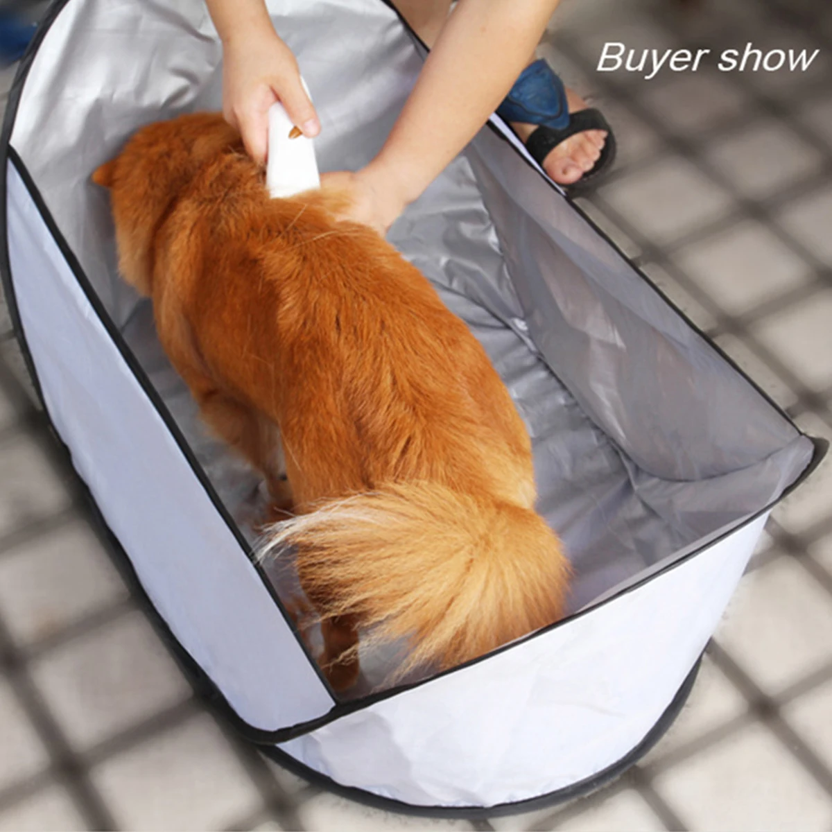 New Pet Haircut Bib Foldable Dog Shearing Basket Portable Dog Grooming