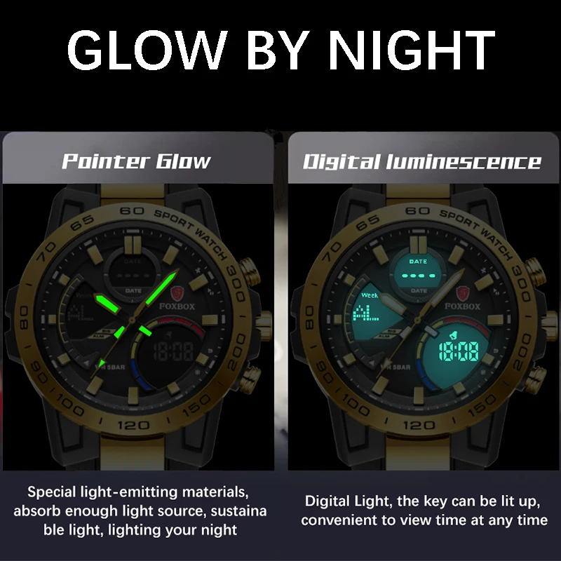 LIGE 2024 New Men Watches Sports LED Light Alarm Clock Dual Time Display 5Bar Waterproof Week Auto Date Man Wristwatches Quartz