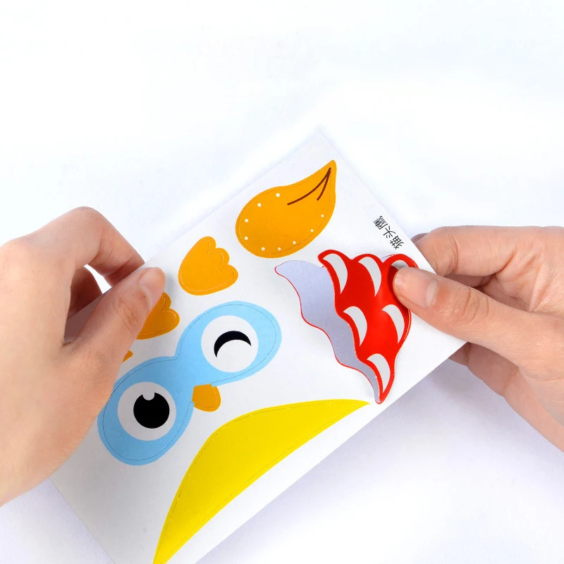 Creative DIY Handmade Paper Cups 12 Styles Set Children Sticker Colorful Funny Paper Cups Crafts Animal Paper Toy Cup With Tape