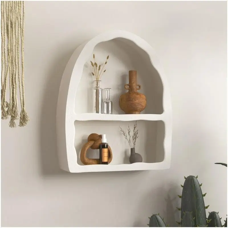 Wall Decor Racks Nordic-Style-White-Arched-Wall-Cabinet-Living-Room-Small-Desktop ...