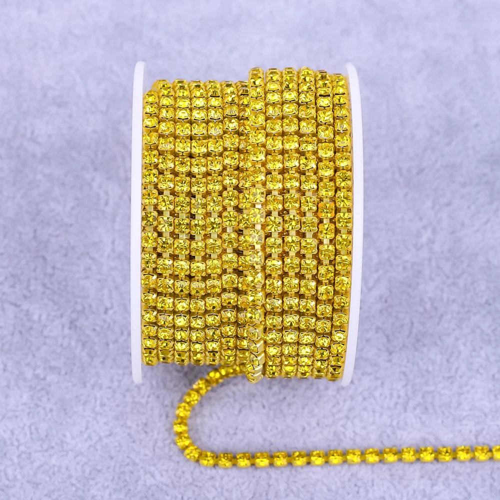 Radiant Gold Rhinestone Decorative Crystal Trim