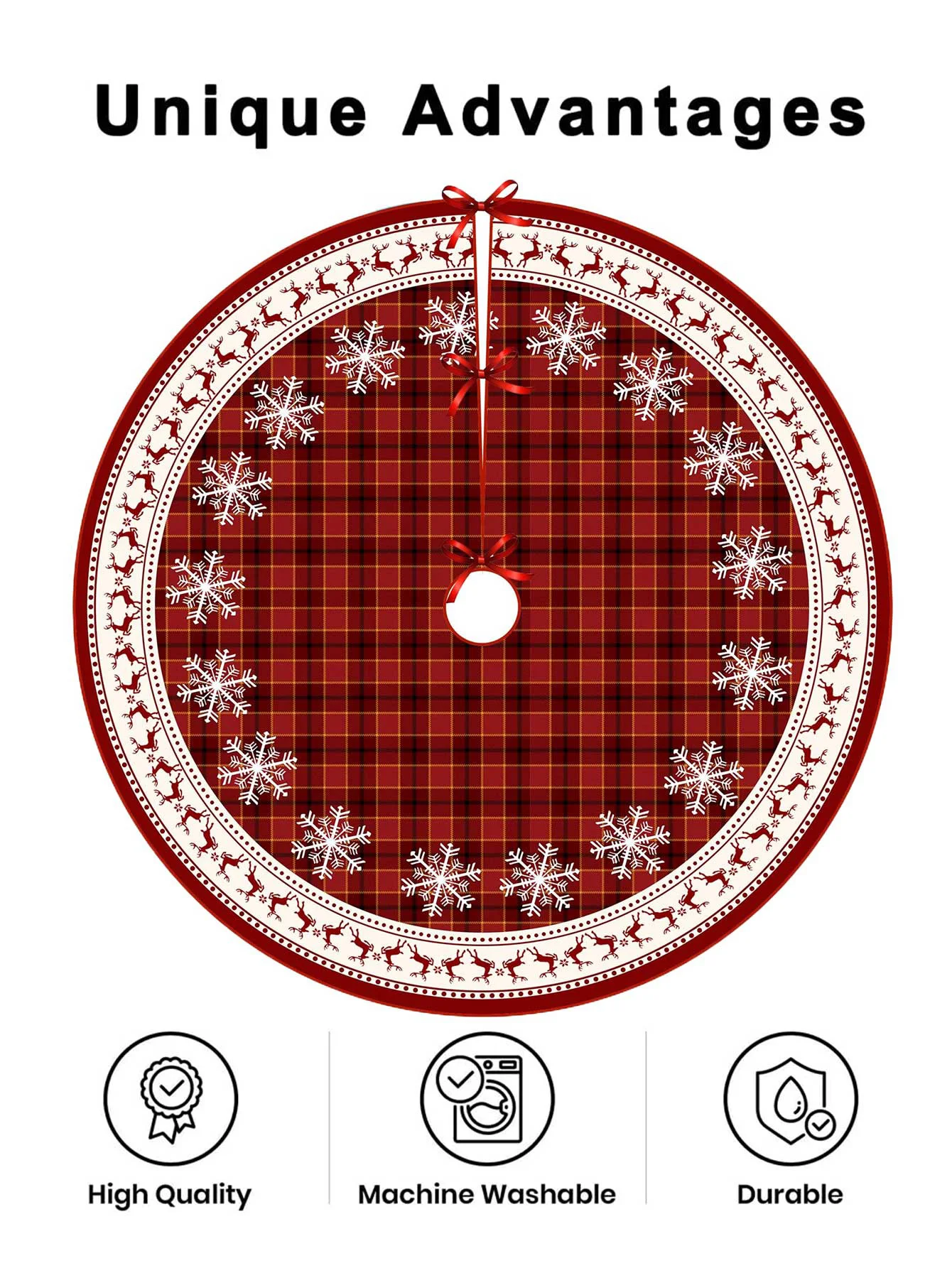 36/48/60 Inches Christmas Tree Skirt Premium Xmas Tree Ornaments & Decorations Rustic