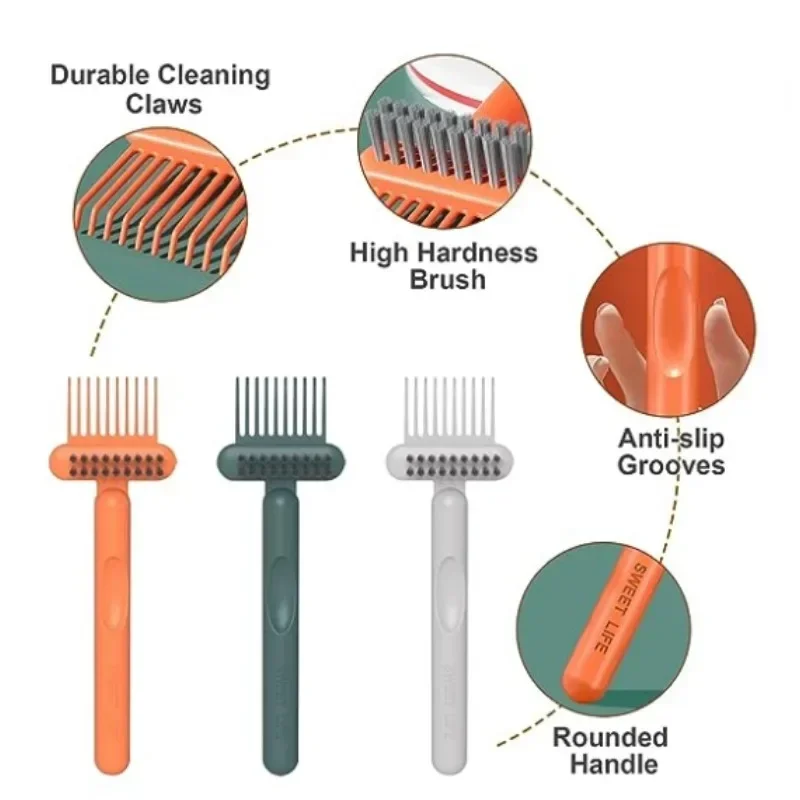 Dual-Function Hairbrush Cleaning Tool - Compact Hair and Dust Remover