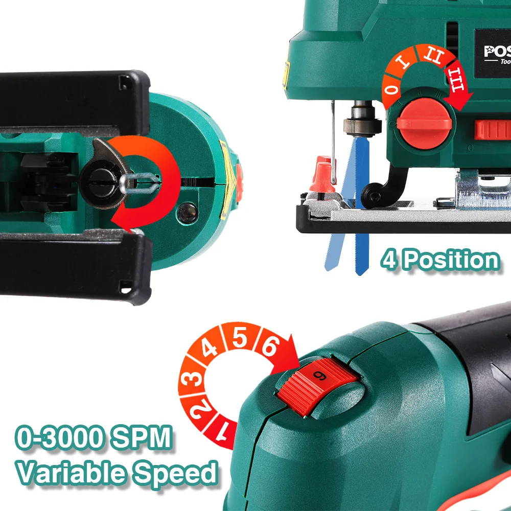 800W JIG SAW Electric Circular Saw Multi-Functional Woodworking/Steelworking Handheld Saw with Bevel Cutting Capability