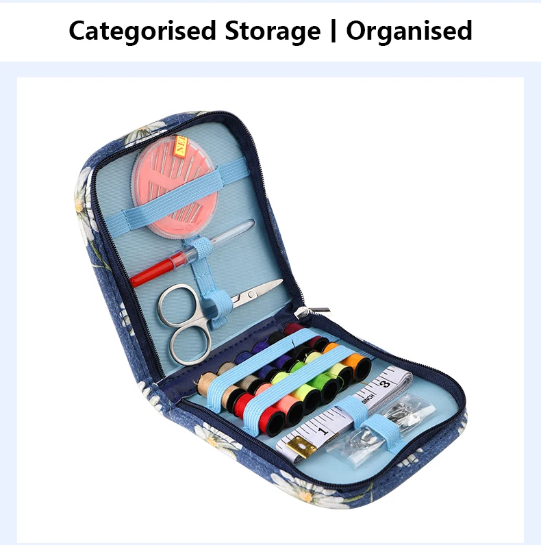 Description Picture 6 of itemNew Empty Sewing Kit Case Waterproof Sewing Needles&Thread Organizer Daisy Pattern Storage Bags for Sewing Tools Accessories