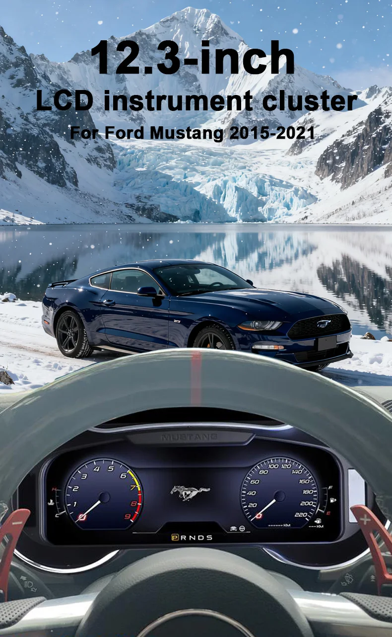 Digital Instrument Cluster For Ford Mustang 2015-2021 Carplay,Speedometer,Dashbo