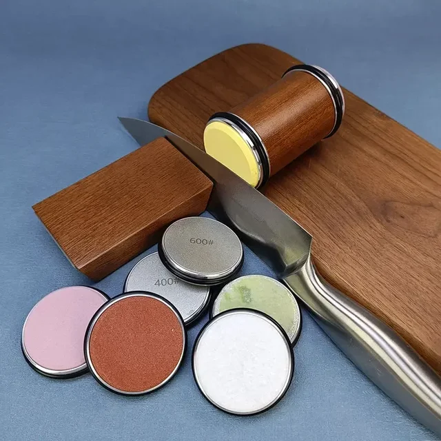 เพชร Sharpening StoneMagnetic Rolling มีด Sharpener ไม้บดระบบ 15 20 องศามุม Roller อุปกรณ์เสริม 2