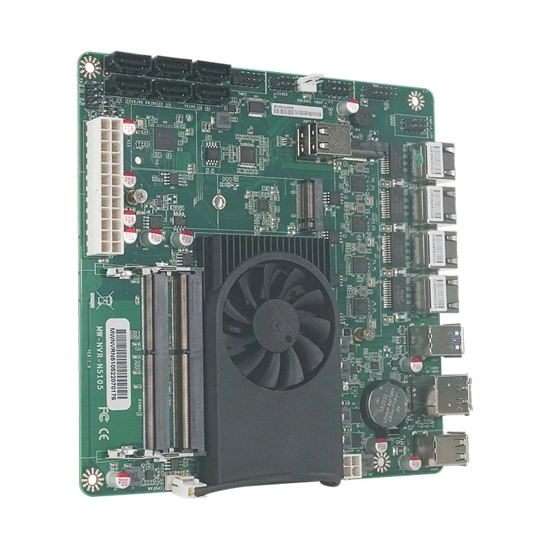 Topton N5105 NAS MOBO Mini ITX Industrial Motherboard 17x17CM Soft Routing Intel i226-V B3 2.5Gbps 4*LAN 2*M.2 NVMe 6*SATA3.0 6