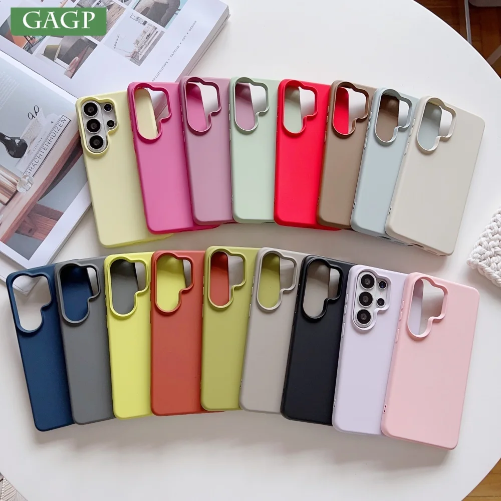 Candy Color Flocking Protective Soft Liquid Silicone Case
