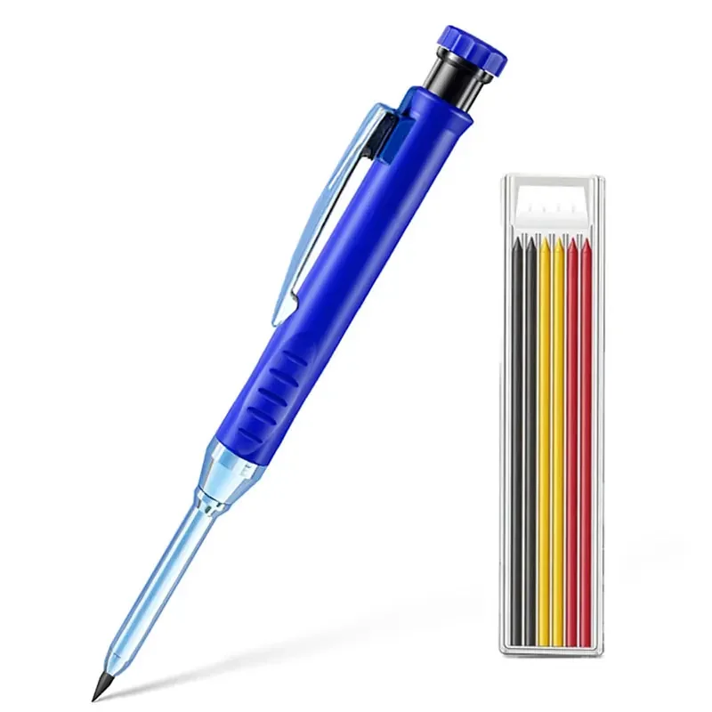 Precision Carpenter Pencil with Refill Lead and Built-in Sharpener
