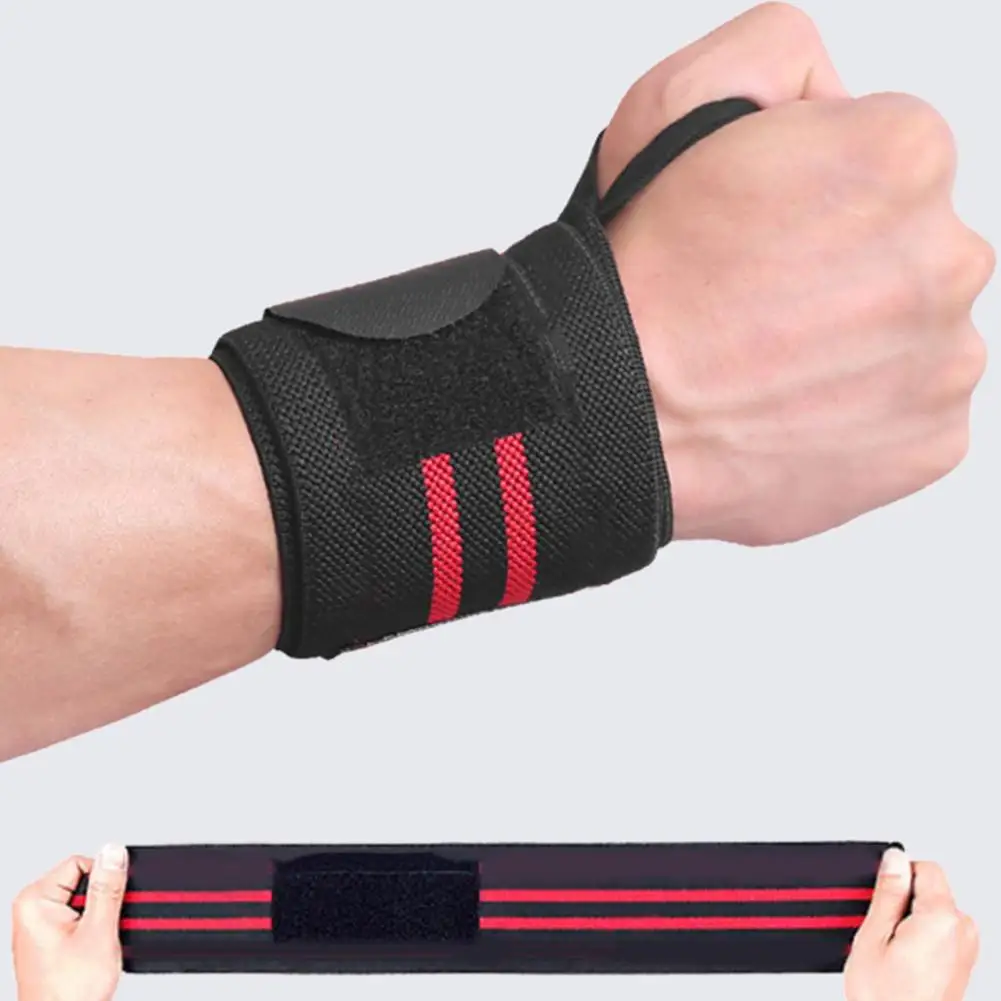 Sports Wristband Compression Wrist Wrap Soft Gym Wrist Brace with Thumb Loop Fastener Tape for Carpal Tunnel Arthritis Pain
