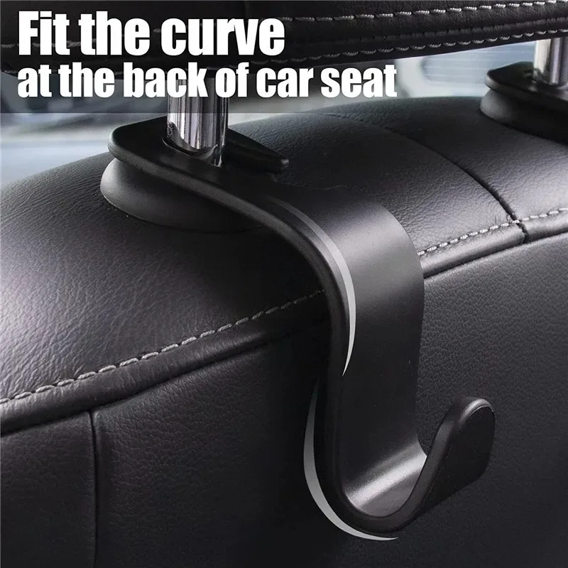 1/4pcs Car Seat Hooks Interior Back Seat Storage Hanging Holder Headrest Hanger Hooks Auto Interior Hook Accessories