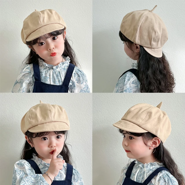 Boina de niño Y niña, gorro sencillo de sólido para pintor, camionero, 2-5 años _ - AliExpress Mobile