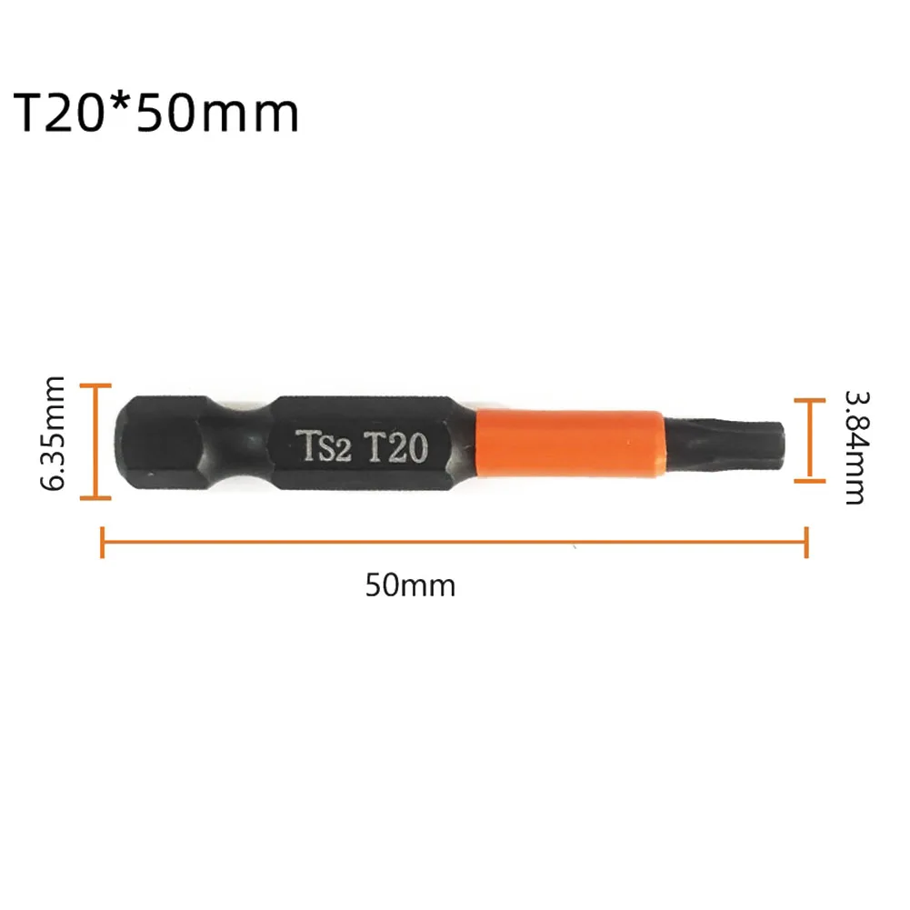 Description Picture 4 of item50mm Alloy-Steel Screwdriver Bit 1/4 Inch Hex Head Drill Bit Magnetic Torx Screwdriver Bits T10/T15/T20/T25//T30/T40