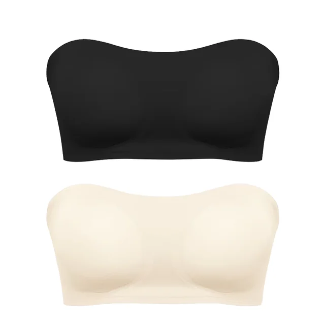 Soutien-gorge sans bretelles sans couture pour femmes, rembourré amovible, haut en soie glacée douce, sous-vêtements sans bretelles, sûr, antidérapant, Push Up, haut tubulaire Sexy