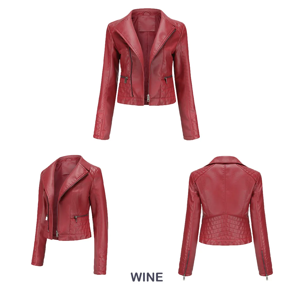 Jaqueta de Bicicleta Zíper da Motocicleta do Plutônio Jaqueta de Couro Outono Novo Curto Macio Faux Couro Jaqueta Feminina Moda Senhoras Básico Rua Cabolsa 6 Home & Garden