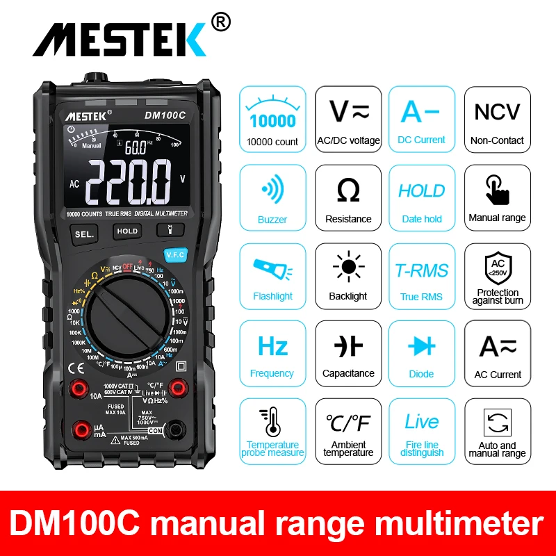 Digital Multimeter Auto Range Multimetre High Speed TRMS NCV