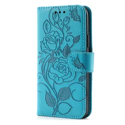 Elegant 3D Flower Leather Wallet Book Case with Card Slot and Photo Frame for Realme C73 (SKY BLUE)