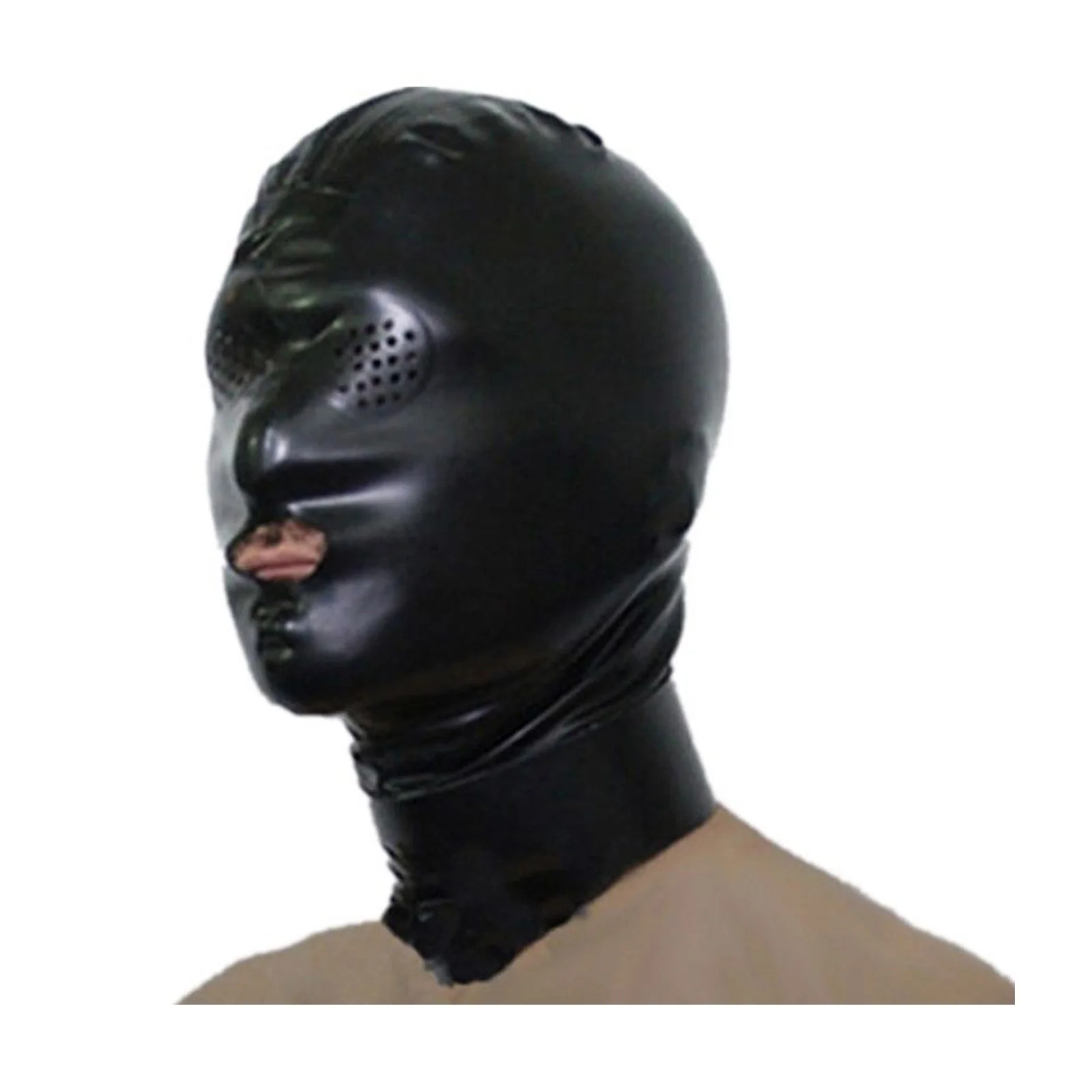 

MONNIK Latex hood Rubber Mask Honeycomb eyes open mouth for Latex Party Gay Fetish Bodysuit