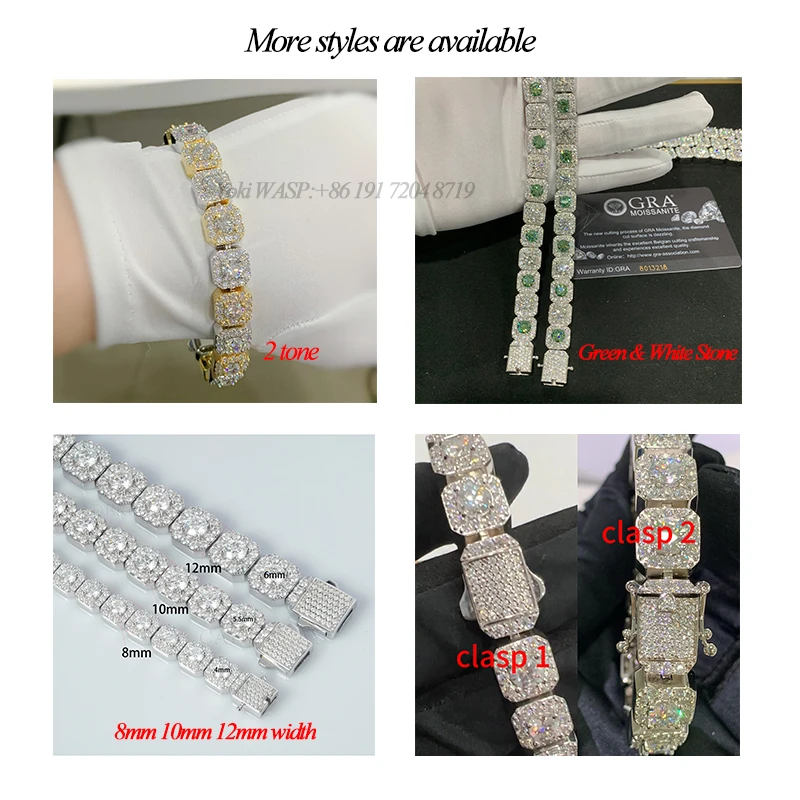 VVS1 Moissanite Tennis Bracelet detail close-up – Vexaro
