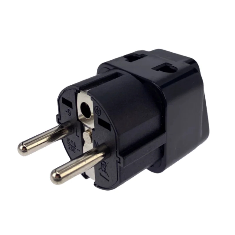 Universal Travel Plug Adapter - White, Black, & Copper - Compatible with EU Type E/F Outlets