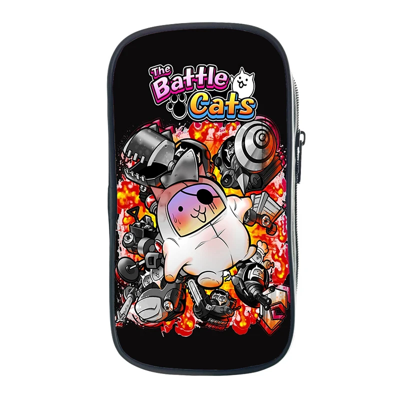 The Battle Cat Game Print Cosmetic Cases Pencil Bag Women Makeup Bags Boys Girls Pencil Box Kids School Supplies Pen Bag Gifts