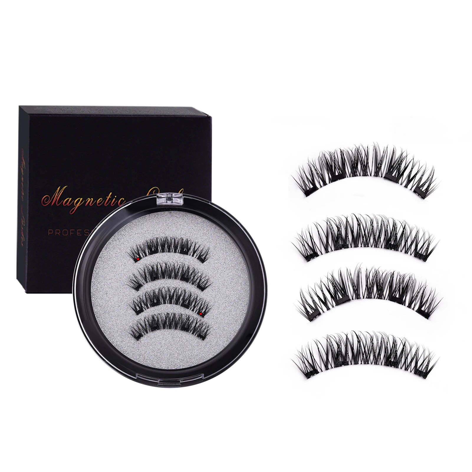 Fake Eyelashes Magnetic Eyelashes Set Reusable Lashes Natural look False Eyelash Extensions Curly Cluster Long Little Devil Lash Supplies