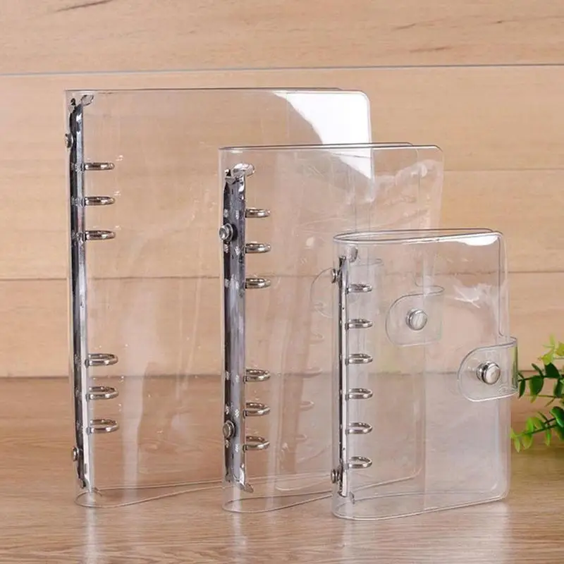 1Pc Color Binder A5 A6 A7 Notebook Transparent PVC Memo Travel Stationery Hand Ledger School Office Supplies