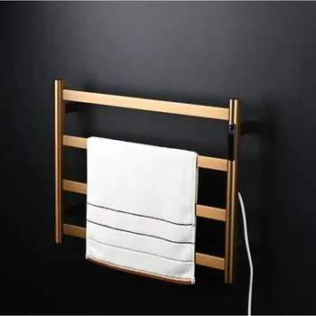 ราวแขวนผ้าเช็ดตัวแบบอุ่นไฟฟ้า ดีไซน์หรูหรา สีโรสโกลด์ 4 แท่ง ควบคุมอุณหภูมิอัตโนมัติ 2