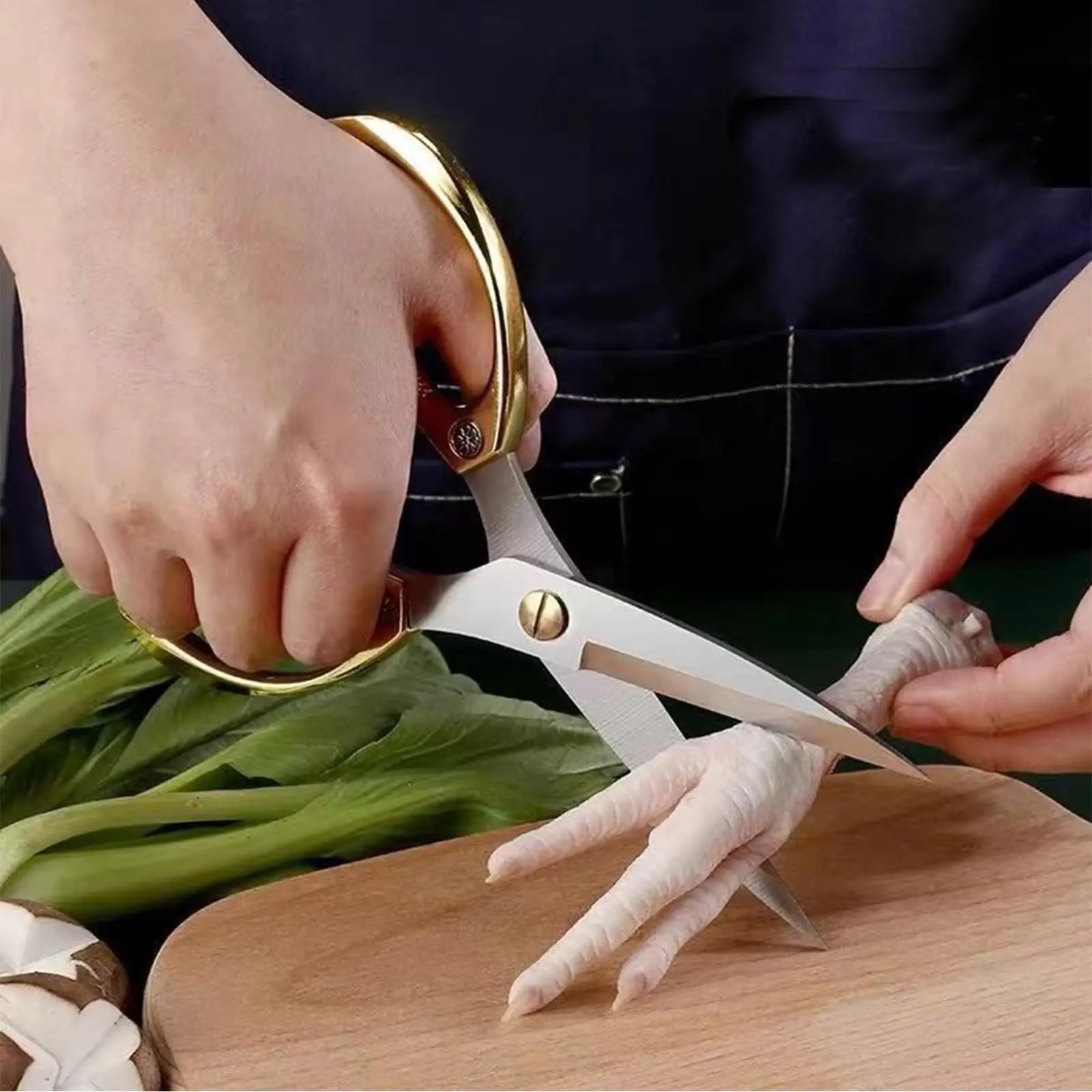 Kitchen Scissors Stainless Steel Powerful Chicken Bone Scissors Multifunctional Fish Cutter Dedicated Household Food Scissors 4