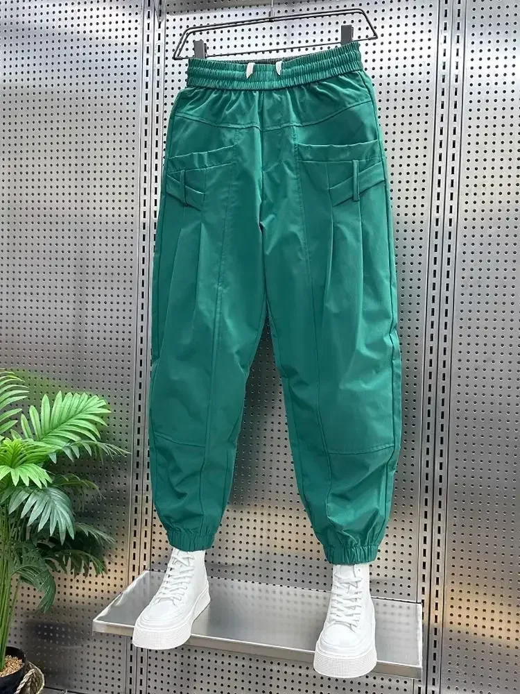 

Male Trousers Autumn Street Harem Black Men's Cargo Pants Nylon Emo Loose Clothing Slacks Spandex Baggy Large Size New in Luxury