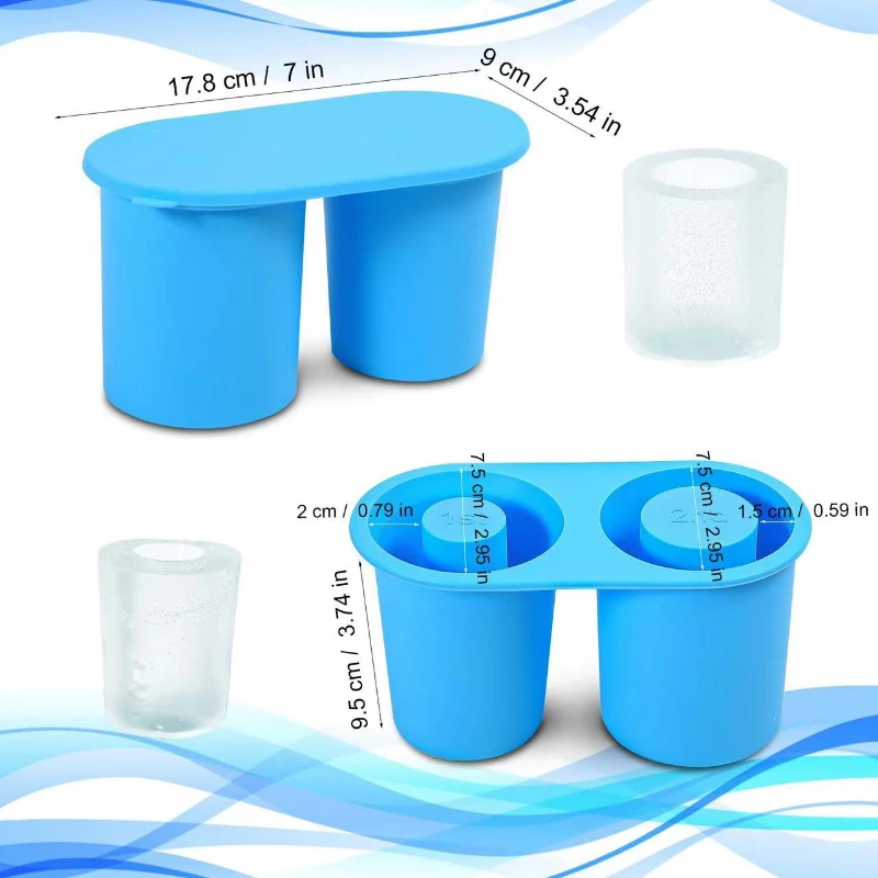 Ice Cube Tray for Stanley Cup Silicone With Lid for Making 2 Hollow Cylinder Ice Cube Molds for Chilling Cocktails Whiskey Drink